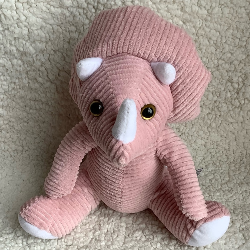 Naturally Kids 2021 Pink Corduroy Triceratops Dinosaur Plush Stuffed Animal Toy